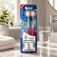 Ensemble de brosses à dents ergonomiques colorées tendance sans BPA avec poils en PBT pour les soins dentaires à domicile en famille