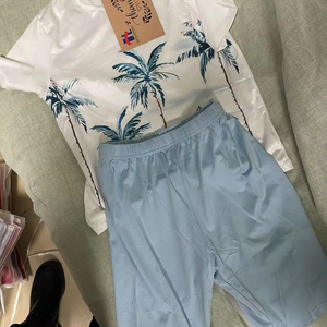 Оптовая продажа, летний комплект из 2 предметов для малышей, футболка с коротким рукавом и шорты с сублимацией, детский комплект одежды для маленьких девочек и мальчиков - Product Image 1