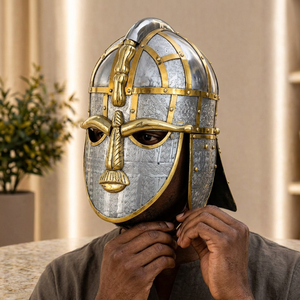 Réplique artisanale du casque de Sutton Hoo |   Casque Viking Anglo-Saxon |   Armure de guerrier médiéval |   Cadeau de collection - Product Image 1