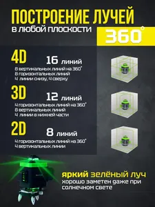 4x360 ° ngang và dọc <span class=keywords><strong>Cross</strong></span>-<span class=keywords><strong>line</strong></span> màu xanh lá cây ánh sáng tự điều chỉnh cân bằng laser cấp cụ là thích hợp cho các dự án DIY - Product Image 6
