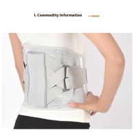Attelle de soutien de taille quatre saisons Ceinture de soutien de la colonne vertébrale en nylon flexible Amovible Protection confortable Plaid pressurisé
