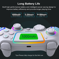 Control Inalámbrico para Juegos Compatible con P5 y Switch, con Altavoz Integrado, Conector para Auriculares, Sensor Hall, Iluminación RGB y Motor de Vibración