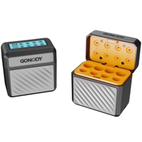 Chargeur de batterie hybride à couvercle rabattable : Chargeur intelligent de remplacement pour piles Ni-MH 1,2 V et Li-ion 1,5 V, boîte de charge à 8 emplacements pour piles AA AAA au lithium