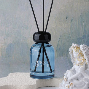 Flacon en verre rond de luxe vide de 120 ml et 200 ml noir pour diffuseur de parfum à bâtonnets, avec étiquette personnalisable, écologique, sans alcool, en boîte - Product Image 3