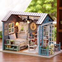 Kit de puzzles maison 3D en bois fait à la main maison de poupée miniature