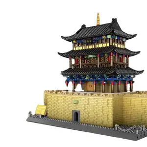 1511PCS चिनोइसेरी चीन पारंपरिक वास्तुकला जियायू क्रिसमस उपहार बिल्डिंग ब्लॉक सेट के लिए ईंटें बच्चों के खिलौने पास करता है