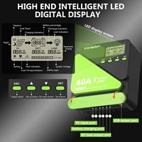 Çift USB Çok Fonksiyonlu 60A Araç Güneş Enerjisi Şarj Kontrol Cihazı 12V / 24V LCD Ekranlı ve Zamanlayıcılı Solar MPPT Şarj Kontrol Cihazı