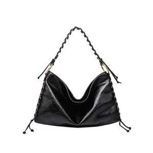 Sac à main Boston en PU tissé haut de gamme pour femmes, avec fermeture éclair, léger, durable, grande capacité, portable - Product Image 3