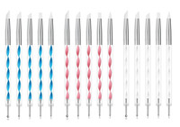 Kit de 20 pinceaux pour nail art, 2 ensembles avec palette en résine, stylo à pois, pinces, strass, outils de peinture de lignes, outils de manucure DIY, vente en gros