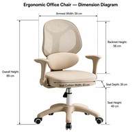 Chaise de bureau en maille nid d'abeille avec soutien lombaire réglable, accoudoirs rabattables et roulettes silencieuses pour bureau à domicile