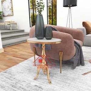Muebles modernos para el hogar, mesa auxiliar de aluminio para decoración de sala de estar, mesa auxiliar dorada elegante, decoración de oficina, superventas - Product Image 3