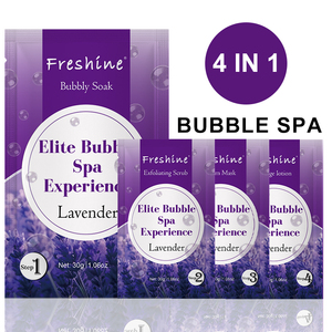 Bubble Salt Pédicure Spa Deluxe 4 en 1 Gommage au sucre Crème de massage Masque Lotion Luxe 4-step Foot Soak Bubble Pédicure Kit - Product Image 2