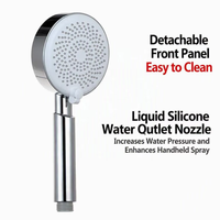 Pommeau de douche à main noir en silicone, détachable, anti-colmatage, pour hôtels, filetage G1/2, directement de l'usine