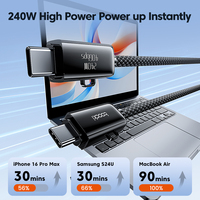 Toocki 240W haute puissance plusieurs Ports 40Gbps transfert de données 8K 60Hz affichage puce e-marqueur câble de charge tressé Durable