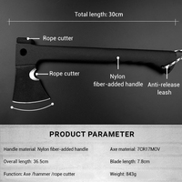 Hache G10 multifonctionnelle extérieure Feu/Bois à découper/Tactique/Camping Survival