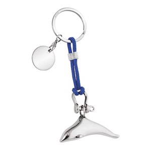 Portachiavi a Moschettone a Forma di Delfino, in Lega Metallica alla Moda con Stampa UV Offset, Elegante Portachiavi con Token - Product Image 1