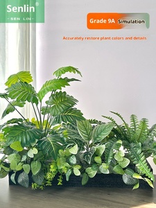 Plantes vertes artificielles de qualité supérieure, jardinières <span class=keywords><strong>d</strong></span>écoratives, bacs à fleurs et jardinières à plantes pour aménagement paysager, ensembles pour allées de cour extérieure - Product Image 3