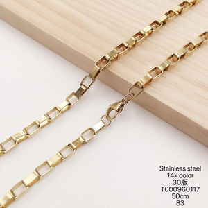 XUPING perhiasan grosir Rapper Hiphop rantai Tautan Kuba <span class=keywords><strong>Fashion</strong></span> 14K baja tahan karat berlapis emas kalung pria tanpa liontin - Product Image 3