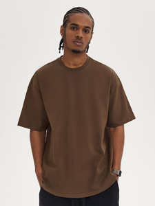 Nouveau T-shirt Homme 2024 en Coton Lourd 280G à Manches Courtes, Coupe Ample, Couleur Unie, T-shirt de Base pour Homme - Product Image 3