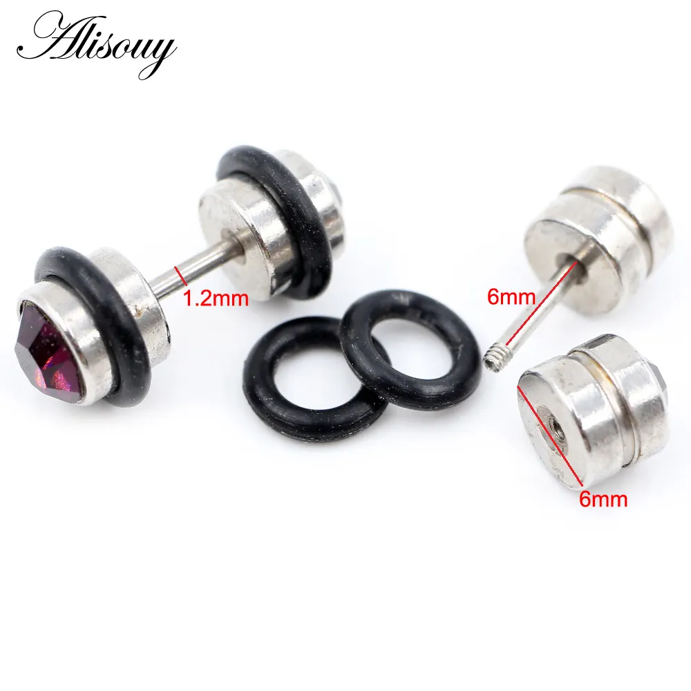 Grosir kubik zirkonia silinder baja nirkarat uniseks Pria Wanita barbel telinga anting kancing Tragus Helix perhiasan tindik