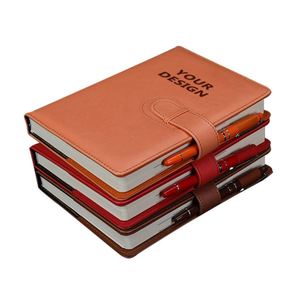 2026 Customized Color Eco Friendly Luxury <b>A5</b> Executive <b>Diary</b> Silk Screen Printed Leather Metal Buckle Gift Set Business OEM - Product Image 1