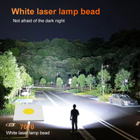 Nouvelle lampe torche tactique à zoom télescopique avec affichage numérique de la puissance à 5 modes, rechargeable par USB, en alliage d'aluminium, avec laser blanc LED