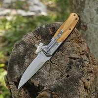 Couteau de poche tactique pliable avec manche en bois, acier inoxydable 3cr13, outil de camping en plein air, EDC, autodéfense