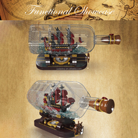 Mould King 10085 Bateau pirate créatif en forme de bouteille à la voile, blocs de construction à petites particules, jouets pour adultes, cadeau