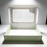 Emballage de pâtisserie en carton ondulé biodégradable, écologique, réutilisable, portable, avec couvercle transparent, forme d'avion, gaufrage en éponge