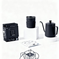 Nouvelle conception OEM Ensemble de cafetière à expresso Moka Ensemble de préparation de café à la main à domicile Coffret cadeau avec cuisinière électrique