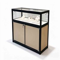 Vitrine à bijoux moderne en verre trempé avec éclairage LED, armoire de présentation rectangulaire pour magasin de détail et centre commercial
