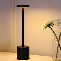 Lampe de table LED moderne à 3 niveaux rechargeable et portable pour restaurant et café pour bureau