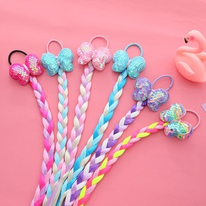 <span class=keywords><strong>Parrucche</strong></span> per Bambini, Accessori per Capelli con Trecce, Fasce per Capelli con Farfalle Paillettate, Elastici per Capelli, <span class=keywords><strong>Parrucche</strong></span> Intrecciate Colorate per Ragazze - Product Image 2