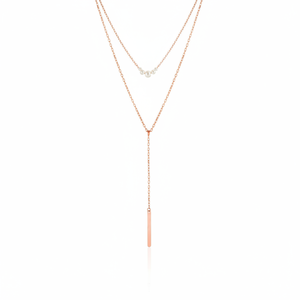Azuris Fashion Layered 925 Sterling Silver Long Double Necklace Made in Turkey - Product Image 2