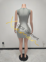 Robe mini sexy Ocstrade à franges argentées et strass, robe de soirée sans manches en maille transparente ornée de diamants, tenue de performance
