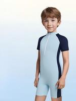 Maillot de bain une pièce pour enfants garçons, séchage rapide, très élastique, protection solaire, en polyester et élasthanne, pour les tout-petits et les plus âgés