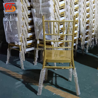 Chaise en métal doré LEDA, chaises de restaurant, chaises empilables Chiavari pour mariage, mobilier d'hôtel, événements de mariage, banquet