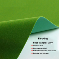 Film HTV Velours Floqué de Haute Qualité en Gros pour Usine, Vinyle Thermocollant Textile 3D Facile à Découper, 24 Couleurs, Rouleau 50cm*25m, 0.6-0.8mm
