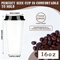 Vaso de Café Reutilizable Personalizado de 16 Onzas, de PP, con Tapa, Taza de Viaje de Gran Capacidad, Apto para Lavavajillas, Ecológico, para Beber Directamente