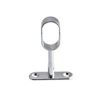Support de tringle à vêtements pour armoire, base de fixation pour tube elliptique, en alliage de zinc chromé, modèle 001, non amovible