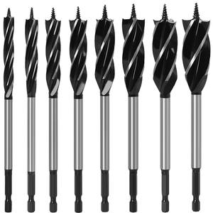 Broca helicoidal HSS de 4 filos para madera, vástago hexagonal de 8-35 mm, corte rápido, herramienta de carpintería de 10 mm para taladrar madera - Product Image 3