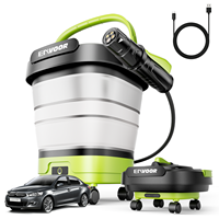 Laveuse de voiture portable sans fil 12L avec réservoir d'eau pliable, nettoyeur haute pression rechargeable pour le nettoyage des véhicules et des jardins