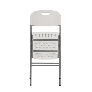 Sillas plegables de plástico y Metal para exteriores, sillas portátiles y modernas, color blanco, fuerte, venta al por mayor
