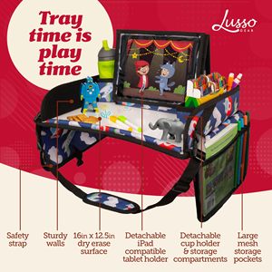 ถาดวางของสำหรับเด็กในรถยนต์ รถเข็นเด็ก หรือเครื่องบิน พร้อมที่วางแก้วน้ำ สำหรับเด็กเล็ก ใช้สำหรับเดินทางและเล่นสนุก ตัวอย่างสินค้าแจกฟรี - Product Image 2