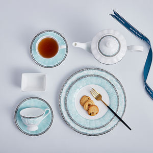 Hotel Bone China Vaisselle Plats Assiettes Emballage écologique certifié LFGB Ramequin Assiettes modernes <span class=keywords><strong>en</strong></span> porcelaine osseuse pour la gastronomie - Product Image 2