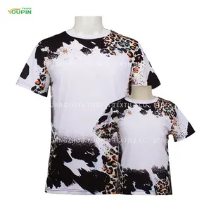 Custom Personalized Parent-child Outfit Leopard Print Bleached Short Sleeve Summer T Shirt for Sublimation Printing