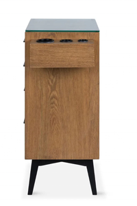 محطة تصفيف لارسن بجوز خفيف مع أجهزة سوداء ذات جانب واحد مرآة محطة تصفيف خشبية - Product Image 4