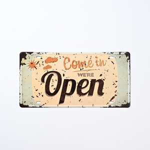 Targa in Metallo Vintage Personalizzata con <span class=keywords><strong>Immagine</strong></span> 'Aperto/Chiuso', Decorazione Murale per Negozio, Segnale per Bagni, Guida Stradale, Poster - Product Image 1