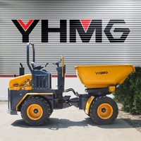 Livraison gratuite 3 tonnes chargeur frontal mini benne camion roues 4X4 hydraulique avec moteur diesel tracteur à benne basculante articulé