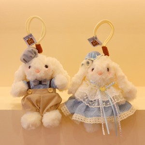 Llavero de peluche de conejo al por mayor, estilo Lolita, adorable, con ropa extraíble, para niñas, regalo - Product Image 3